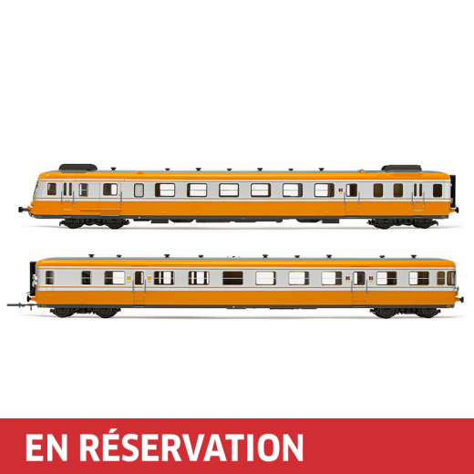 Autorail diesel RGP II, avec motrice + remorque en version reconstruite, livrée orange/argent, ép. IV. avec décodeur sonore