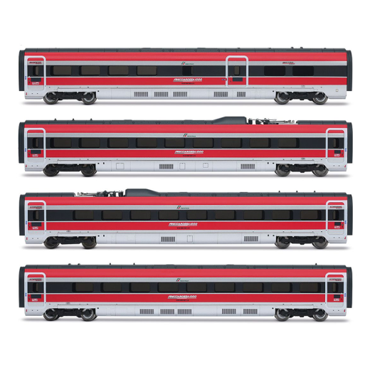 Coffret de 4 voitures intermédiaires du train « Frecciarossa 1000 », publicité « Le plaisir d'un voyage nouveau », ép. VI, FS Trenitalia