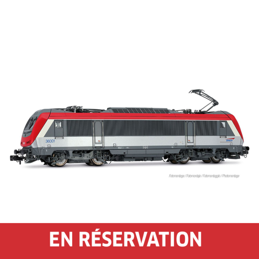 Locomotive électrique BB 36001, livrée argent/rouge avec logo « Casquette », ép. V, SNCF, éch. N