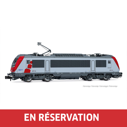 Locomotive électrique BB 36011, livrée grise/rouge, ép. VI, Akiem, éch. N