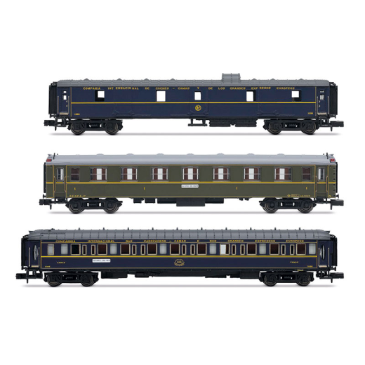 Coffret de 3 voitures "Sud-Express", set 1/2 (DD3 + AA 5000 vert avec soufflets + WL), ép. III-IV, CIWL