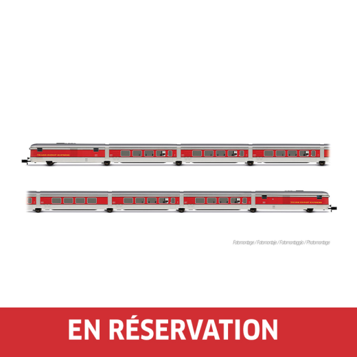 Coffret principal de 8 voitures du Talgo III RD TEE « Catalan Talgo », en livrée d'origine, ép. III, RENFE, éch. N