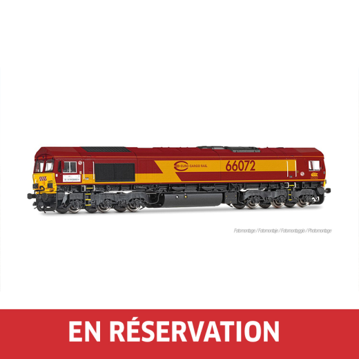 Locomotive diesel Classe 66, livrée marron, ép.VI,  Euro Cargo Rail, ech. TT, avec décodeur sonore BLE
