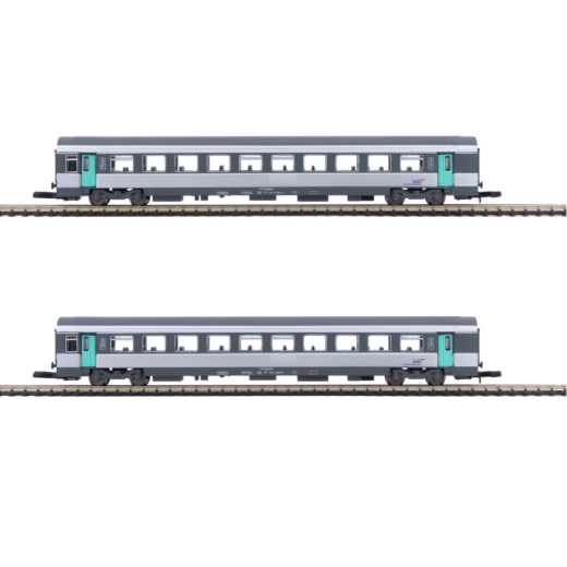 Coffret de 2 voitures voyageurs 2nd Cl.CORAIL Vtu - Nouvelle déco (éch. Z)-3