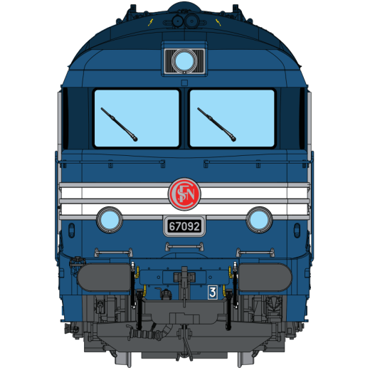 Locomotive Diesel BB 67092 (version d'origine), ép. III-IV, SNCF, éch 0 - DCC Sound-7