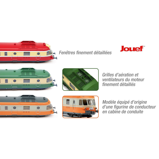 Autorail diesel RGP I avec remorque en livrée TEE rouge/crème, ép. III, SNCF-2