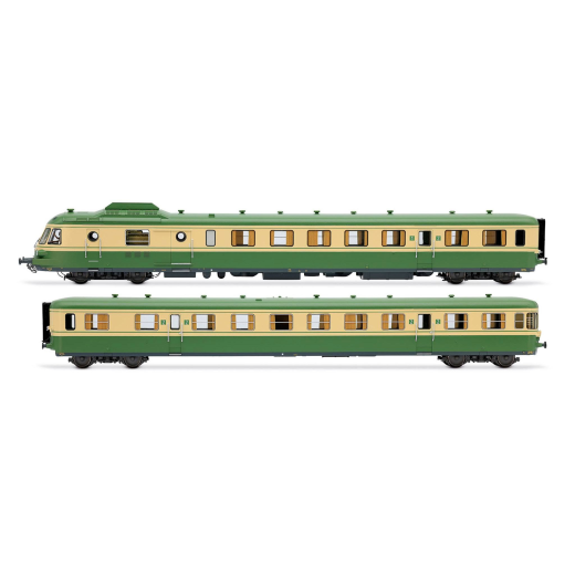 Autorail diesel RGP I avec remorque, livrée vert/crème, ép. IV, SNCF avec décodeur sonore