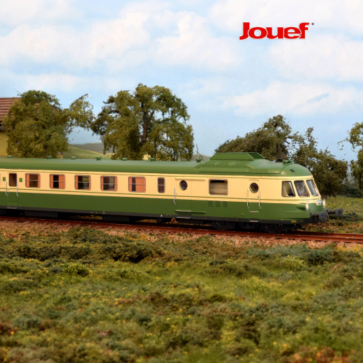Autorail diesel RGP I avec remorque, livrée vert/crème, ép. IV, SNCF avec décodeur sonore-3