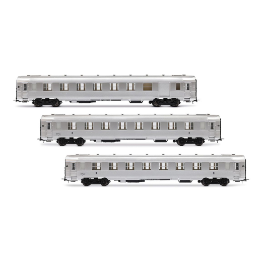 Set de 3 voitures courtes DEV Inox, ép. IIIa SNCF