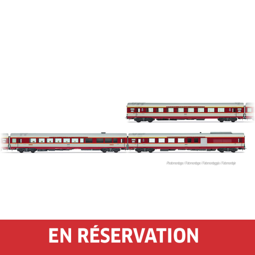 Coffret de 3 voitures « Le Capitole » 1985, A8u + Vru + A4Dtux, ép. IV, SNCF