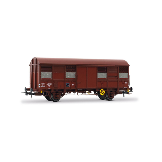 Wagon couvert à 2 essieux K4, avec feux arrière rouges, ép. III, SNCF