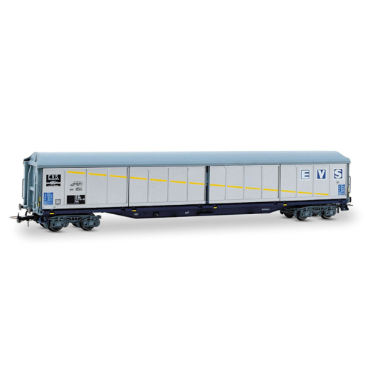 Wagon à parois coulissantes à bogies type Habis « EVS », livré argentée, ép. IV, SNCF
