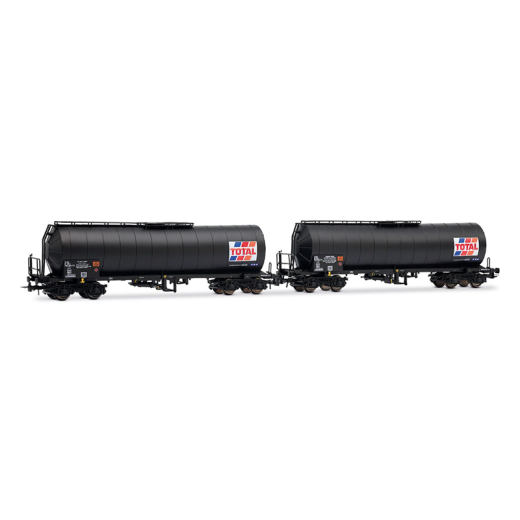 Coffret de 2 wagons-citernes à 4 essieux « TOTAL France », livrée noire, ép. IV, SNCF