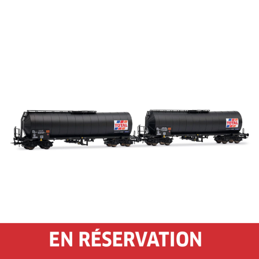 Coffret de 2 wagons-citernes à 4 essieux « TOTAL France », livrée noire, ép. IV, SNCF