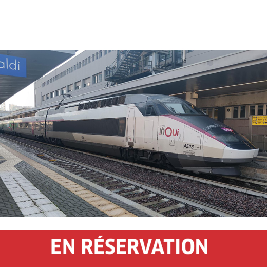 Coffret supplémentaire de 3 voitures intermédiaires du TGV Réseau (variante tri-tension) InOui « Milan–Turin–Lyon–Paris », no. 2/2, ép. VI, SNCF