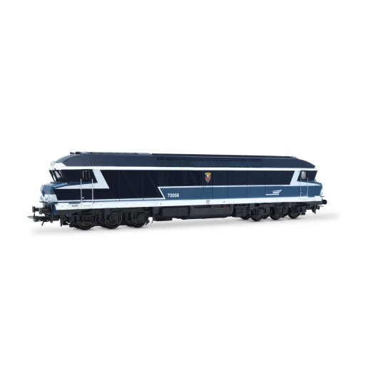 Locomotive diesel CC 72056 « La Bourboule », livrée bleue avec logo « Casquette », ép. V, SNCF