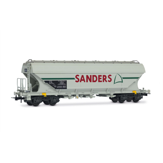 Coffret de 2 wagons trémies céréaliers à bogies « SANDERS », livrée gris, ép. V, SNCF-2