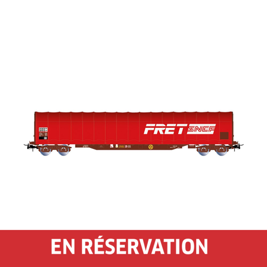 Wagon bâché à 4 essieux type Rils, « FRET », livrée rouge, ép. IV-V, SNCF
