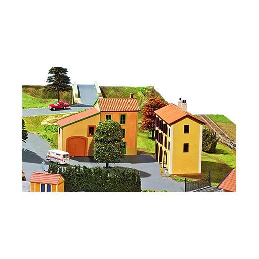 Lot de 4 bâtiments provençaux + 1 feuille Redutex-3