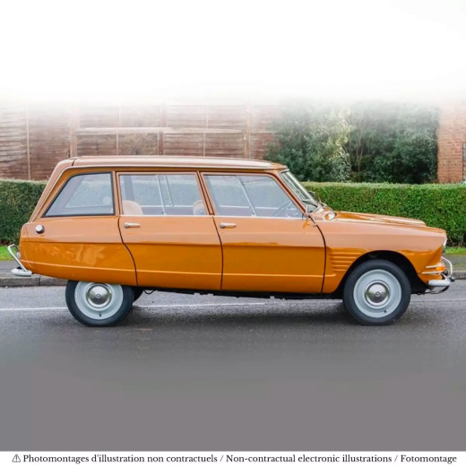 Véhicule Citroën Ami 6 Break - 1969 - Jaune Bouton d'or