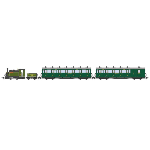 Coffret Édition Spéciale : Locomotive Large England 'Exmoor Pony' et 2 voitures voyageurs, éch. 00-9, Lynton & Barnstaple-1