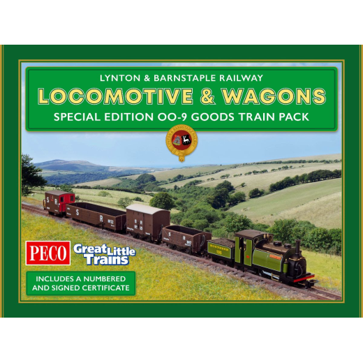 Coffret Édition Spéciale : Locomotive Large England 'Exmoor Pony' et 4 wagons, éch. 00-9, Lynton & Barnstaple