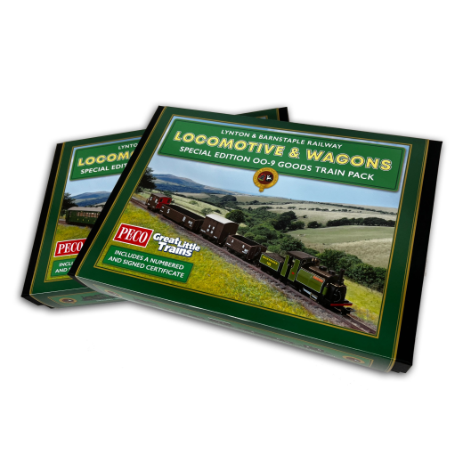 Coffret Édition Spéciale : Locomotive Large England 'Exmoor Pony' et 4 wagons, éch. 00-9, Lynton & Barnstaple-2
