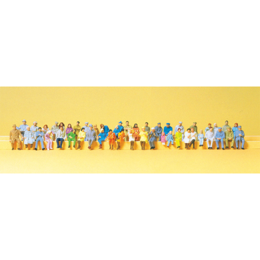 48 personnages assis - H0 - Preiser