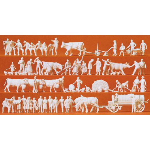 52 figurines et 50 animaux à la campagne -  à peindre