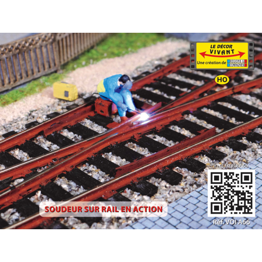 Soudeur sur rail en action