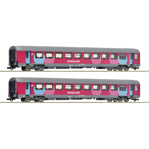 Coffret de 2 voitures voyageurs Corail type VTU B11tu en livrée « OUIGO », ép. VI, SNCF