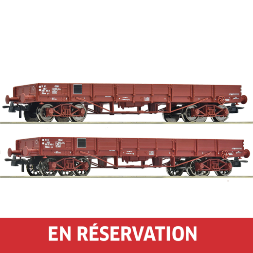 Coffret de 2 wagons à bords bas, ép. III-IV, SNCF, DC