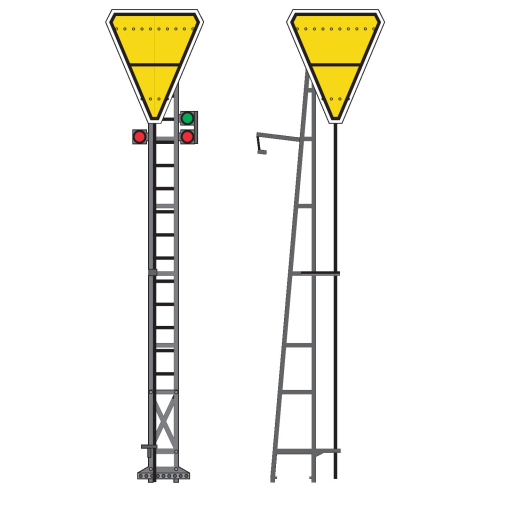 Signal PLM sur mât en treillis - Rappel de ralentissement, ép. II à V