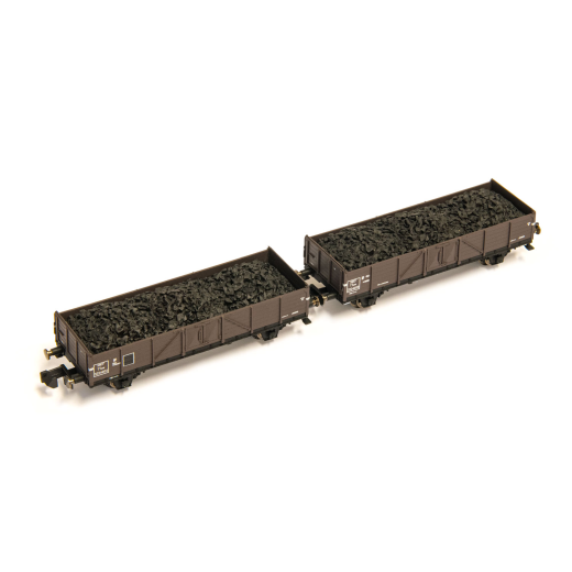 Set de 2 wagons Tw (avec des panneaux latéraux bas), chargés avec charbon, ép. IIIa SNCF-2