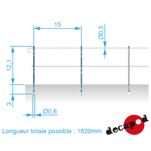 Supports de garde-corps à 2 trous-1