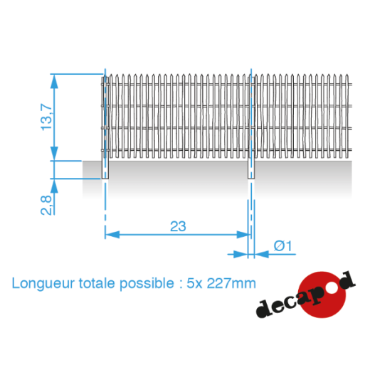 1 m de clôture en lattes de bois-2