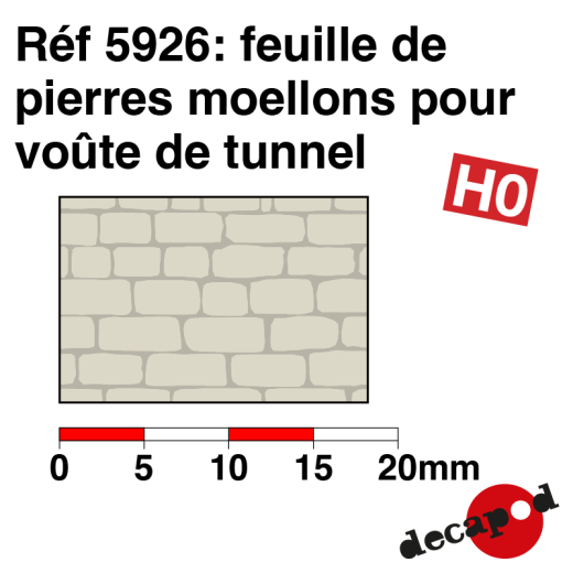 Feuilles de pierres moellons pour voûte de tunnel