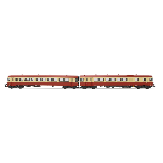 Autorail diesel EAD X 4317 + XR 8517, livrée rouge/beige, ép. IV SNCF