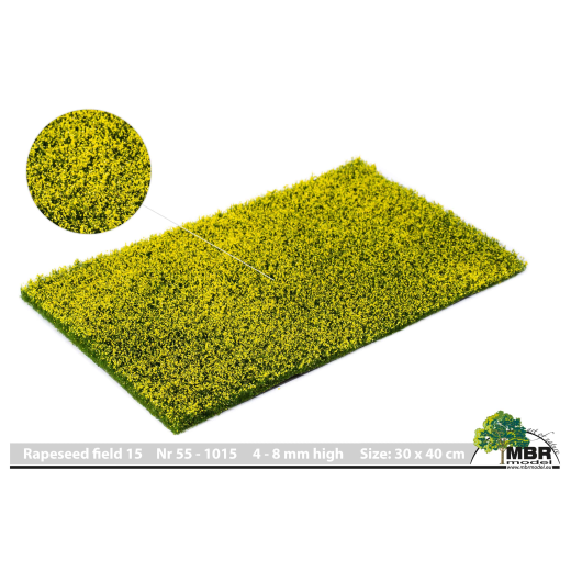 Tapis floqué pour champs et prairies - Prairie fleurie jaune - 4-8 mm 30 x 40 cm-1