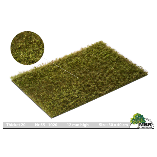 Tapis floqué pour champs et prairies - Broussailles - 12mm 20x30cm-1