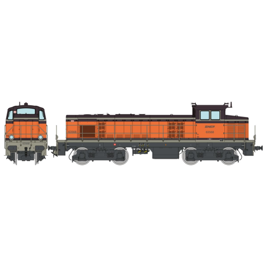 Locomotive Diesel BB 63568 Livrée Arzens Orange 435, sigle "nouille", SNCF Ep. V - DCC SOUND-1