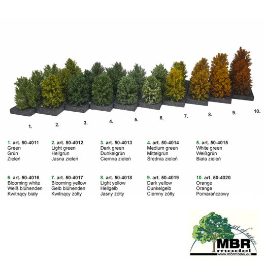 Grand buisson vert clair 7-11 cm-1