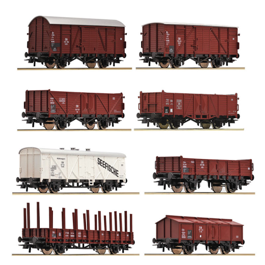 Coffret de 8 wagons de marchandises Deutsche Bundesbahn (DB), ép. III