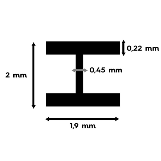 Profilé polystyrène en "H" - 2x355 mm - EVG 282-1