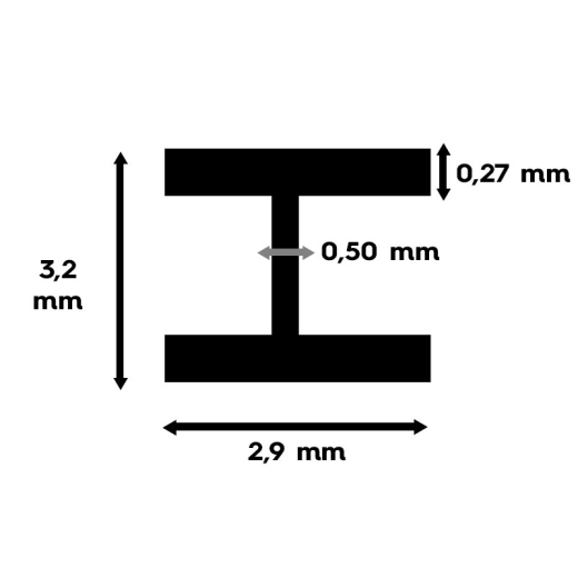 Profilé polystyrène en "H" - 3.2x355 mm - EVG 284-1