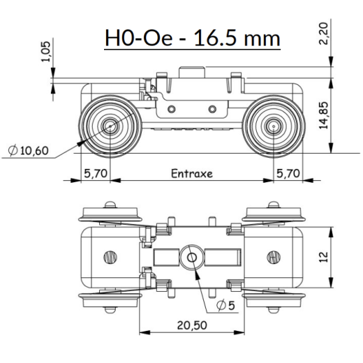 Bogie moteur H0 34 mm-2