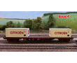 Wagon plateforme à 4 essieux type Rs avec 2 conteneurs de 20' « Citroën », en livrée blanche, ép. IV, SNCF-1