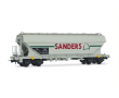 Coffret de 2 wagons trémies céréaliers à bogies « SANDERS », livrée gris, ép. V, SNCF-2
