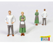 Mini-façade de commerce de café-restaurant avec ses figurines couple de restaurateurs-1