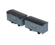 Set de 2 wagons couverts CFD, gris foncé, toits noirs-1